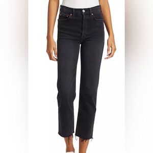 Re/Done High-Rise Raw-Hem Stretch Stovepipe Jeans